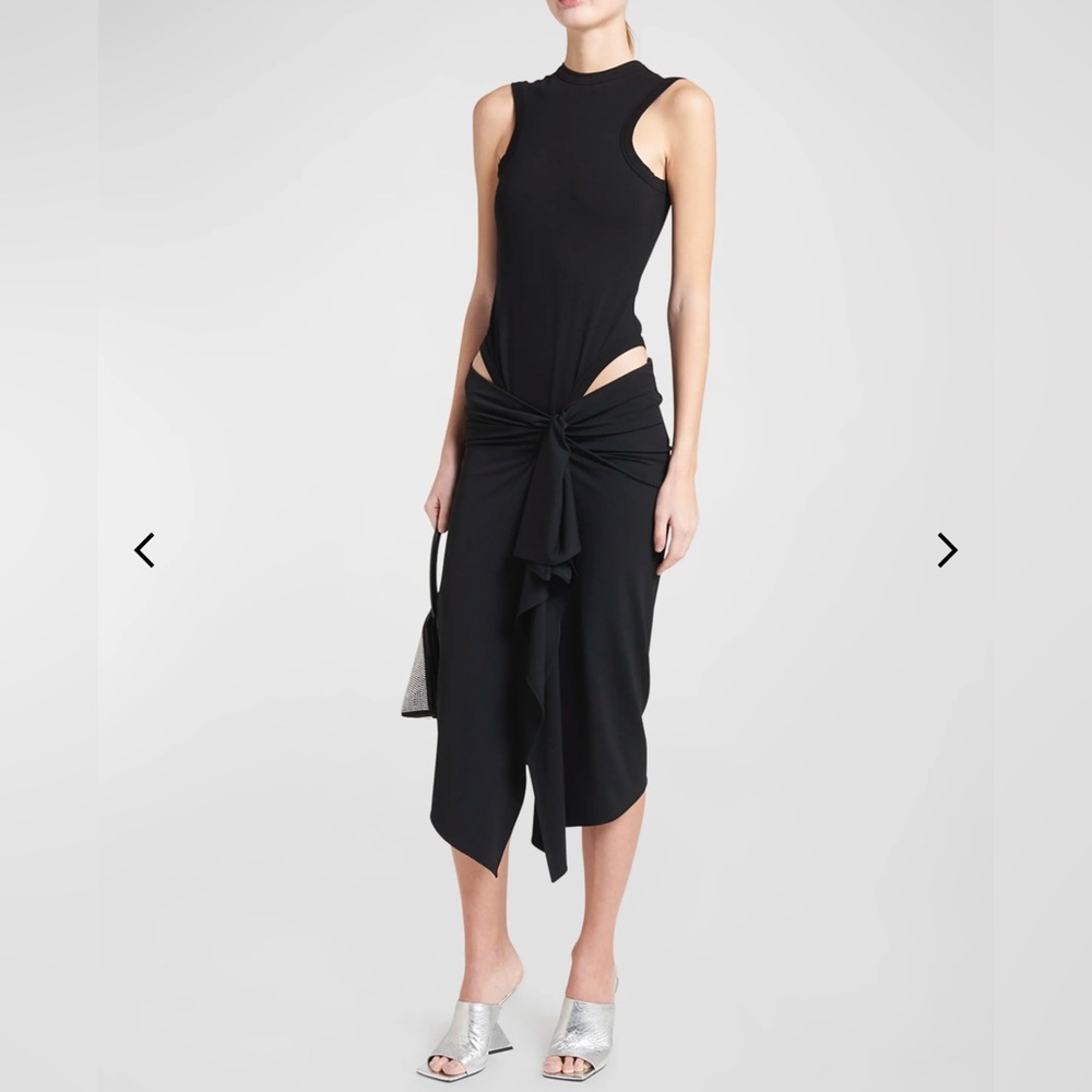 The Attico Mirna Cut Out Sleeveless Midi Dress